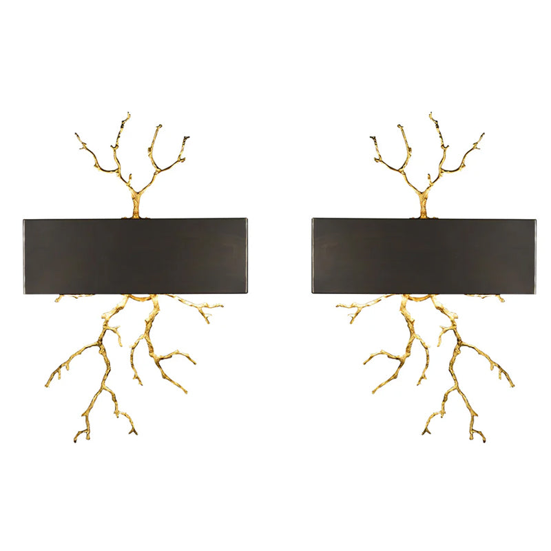 Modern Brass Branch Wall Sconce