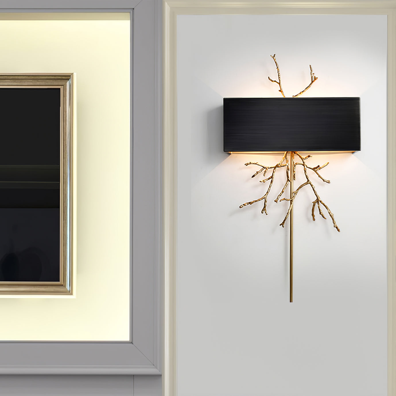 Modern Brass Branch Wall Sconce