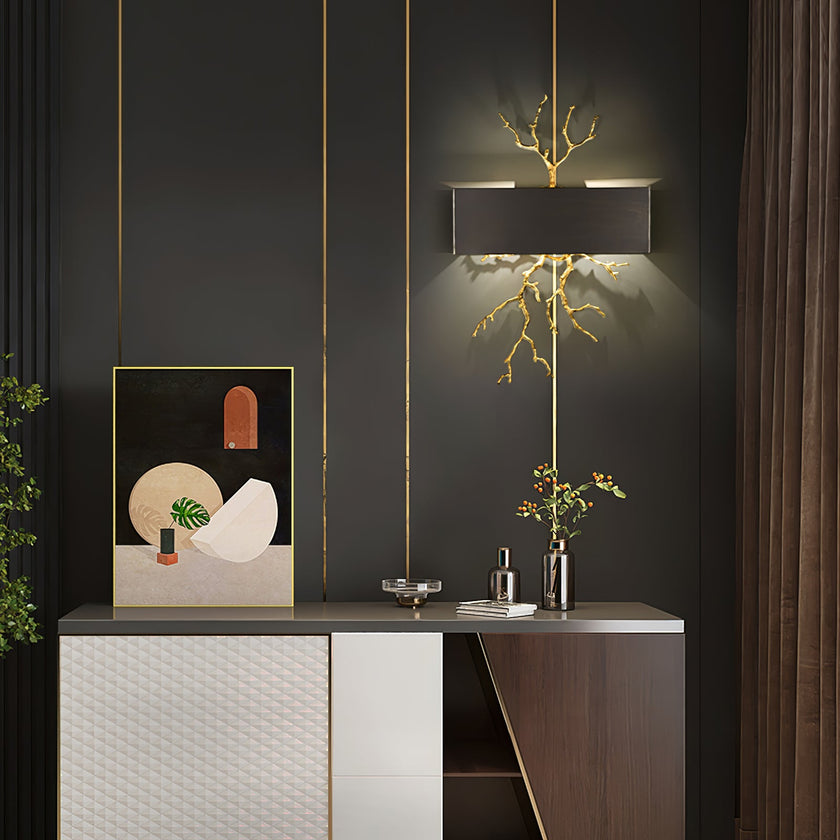 Modern Brass Branch Wall Sconce