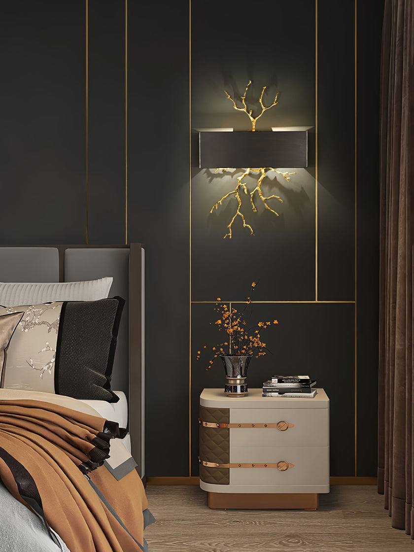 Modern Brass Branch Wall Sconce