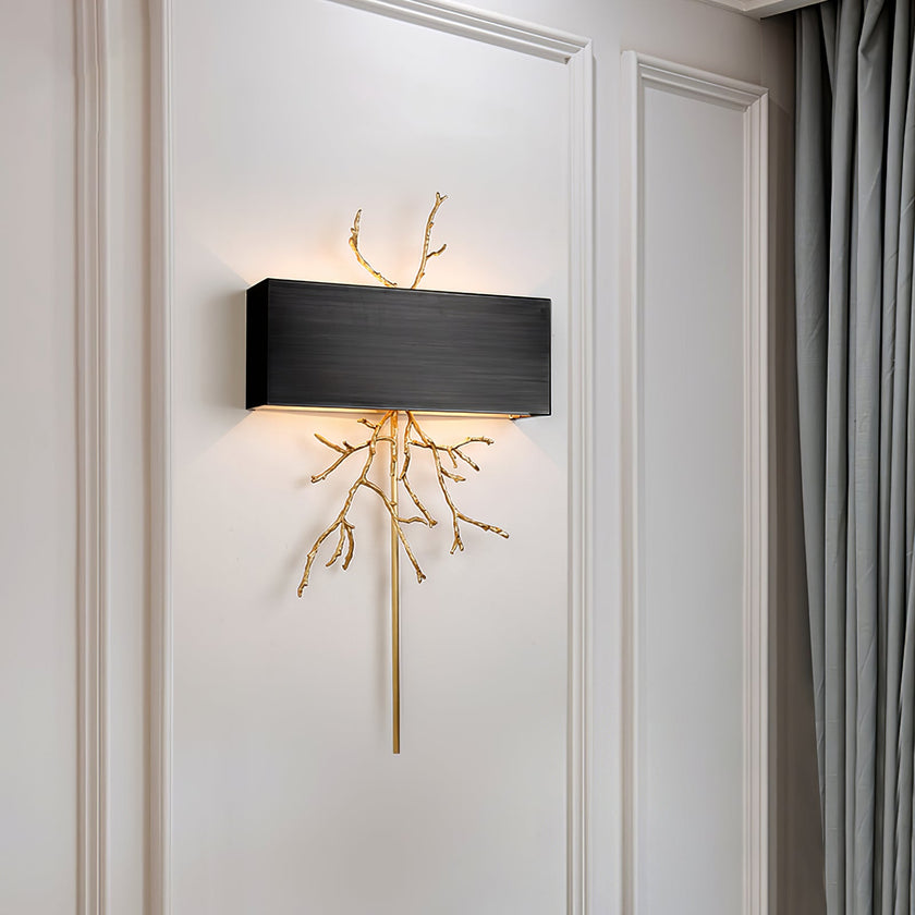 Modern Brass Branch Wall Sconce