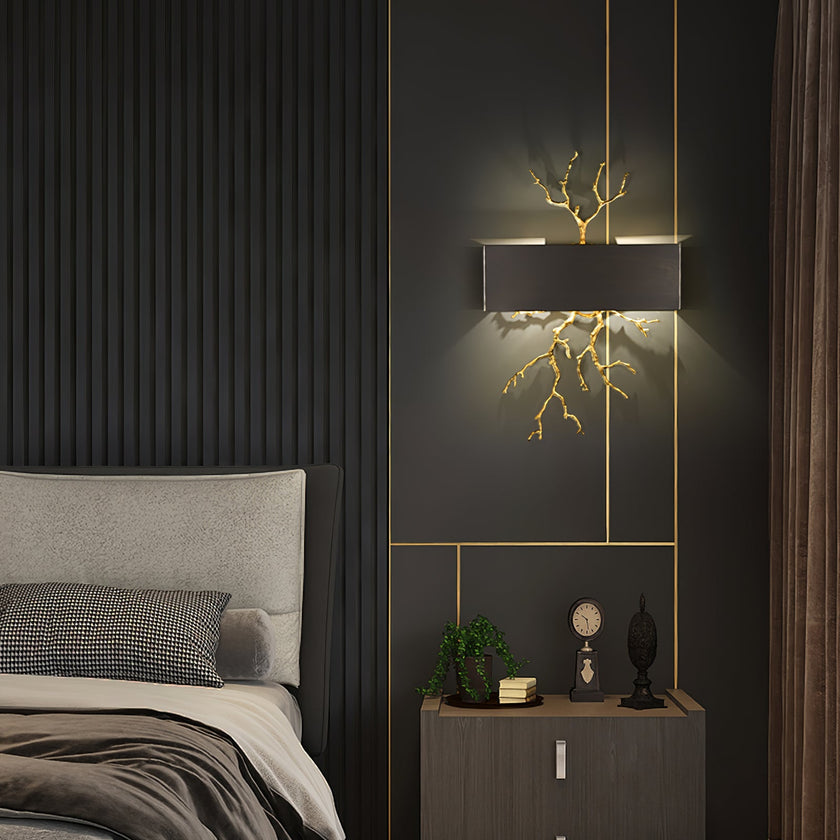 Modern Brass Branch Wall Sconce