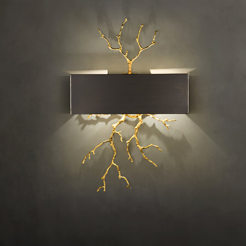 Modern Brass Branch Wall Sconce