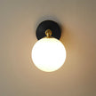 Brass Milk Glass Globe Wall Sconce