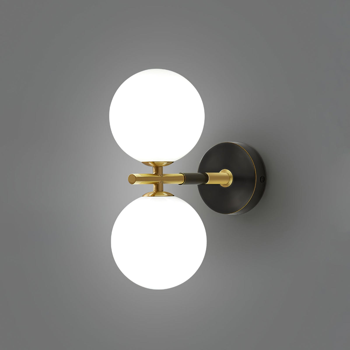 Brass Milk Glass Globe Wall Sconce