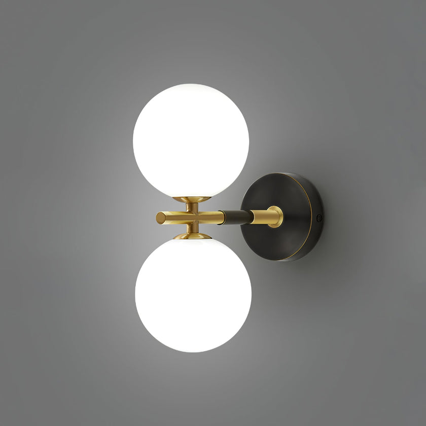 Brass Milk Glass Globe Wall Sconce