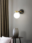 Brass Milk Glass Globe Wall Sconce