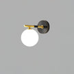 Brass Milk Glass Globe Wall Sconce