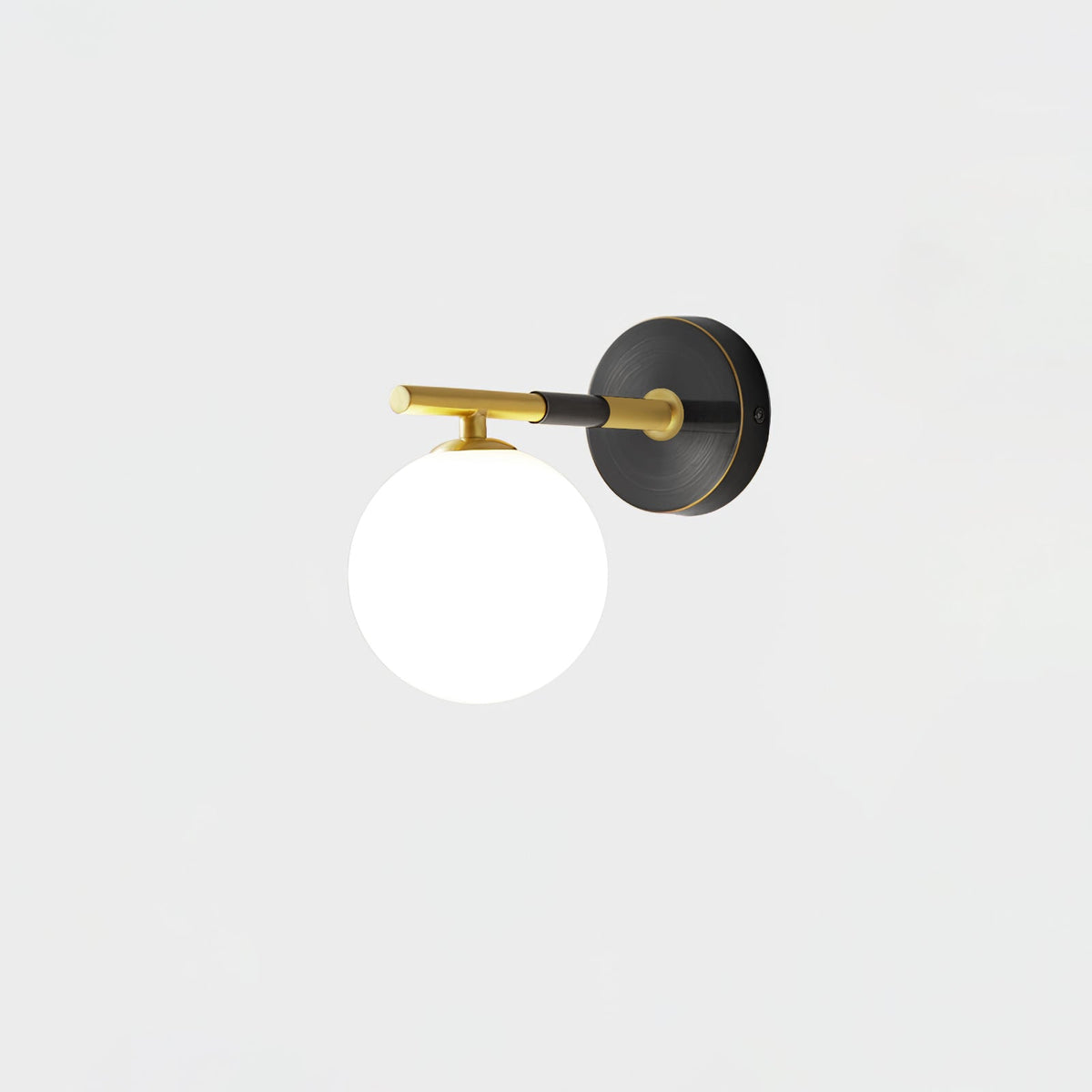 Brass Milk Glass Globe Wall Sconce