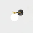 Brass Milk Glass Globe Wall Sconce
