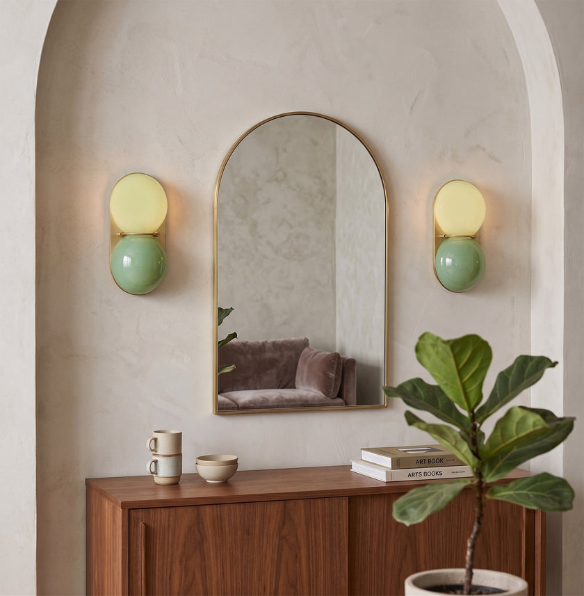 Calvrane Glass Domed Dual-Light Wall Sconce