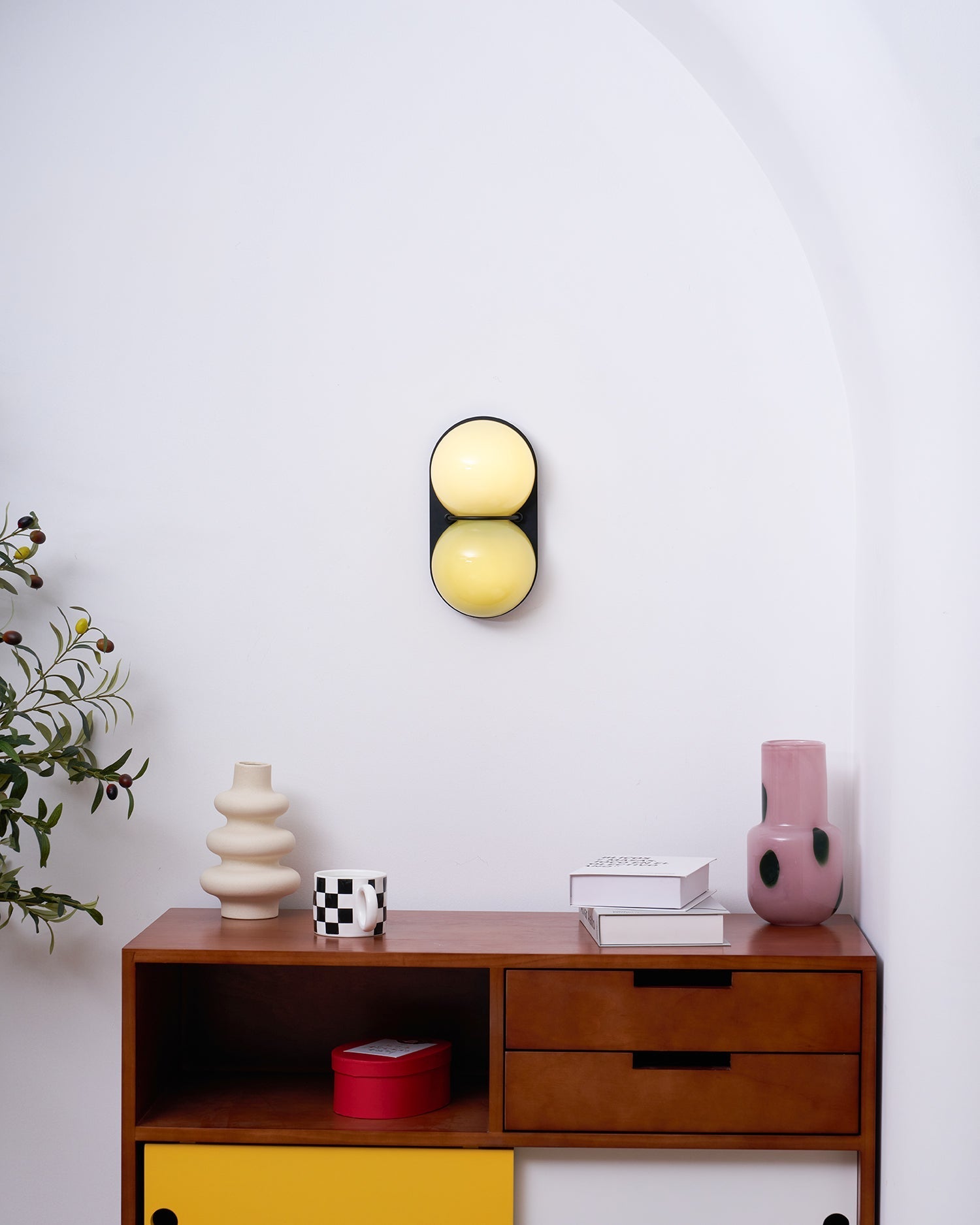 Calvrane Glass Domed Dual-Light Wall Sconce