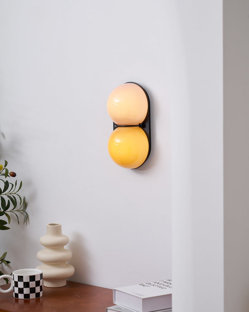 Calvrane Glass Domed Dual-Light Wall Sconce