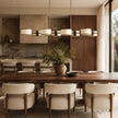 Calvrane Brass Linear Drum Chandelier