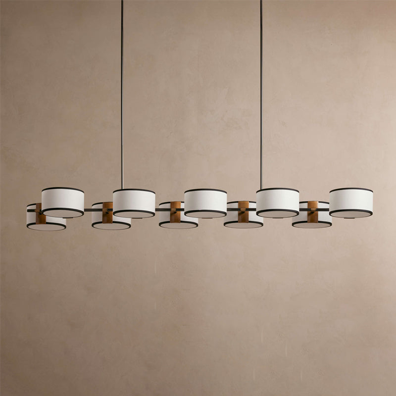 Calvrane Brass Linear Drum Chandelier