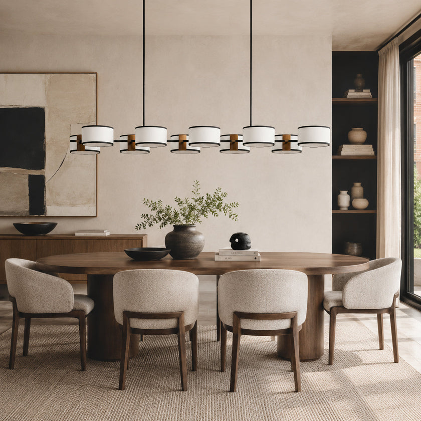 Calvrane Brass Linear Drum Chandelier