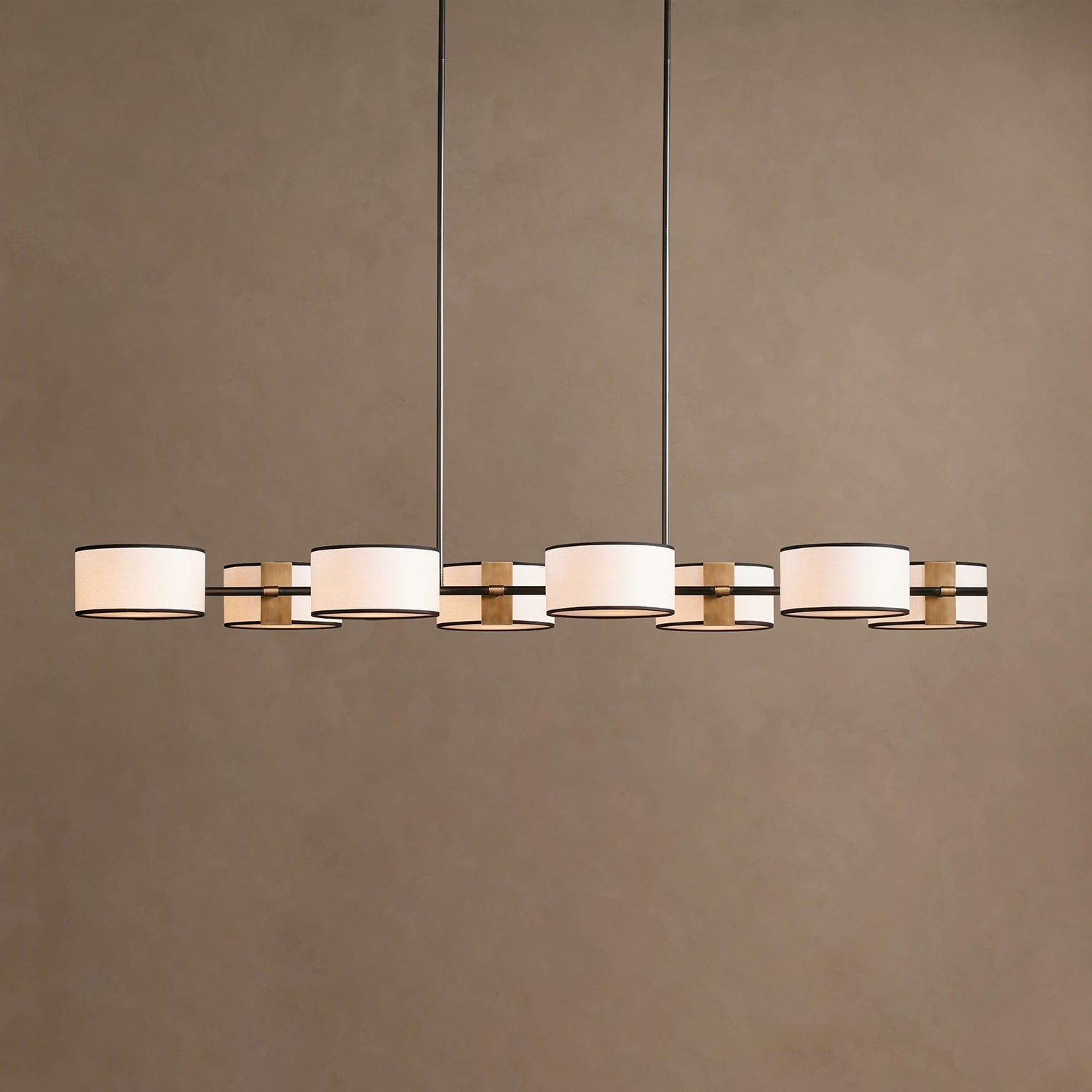 Calvrane Brass Linear Drum Chandelier