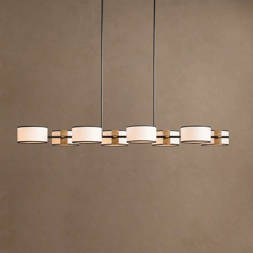 Calvrane Brass Linear Drum Chandelier