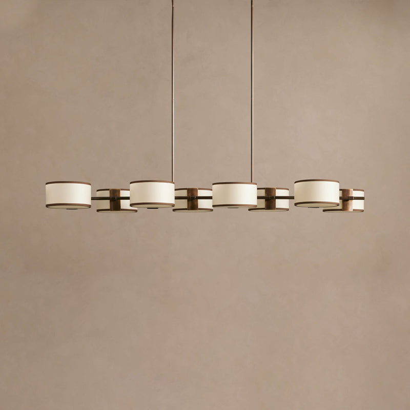 Calvrane Brass Linear Drum Chandelier