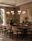 Calvrane Brass Multi-Arm Drum Chandelier
