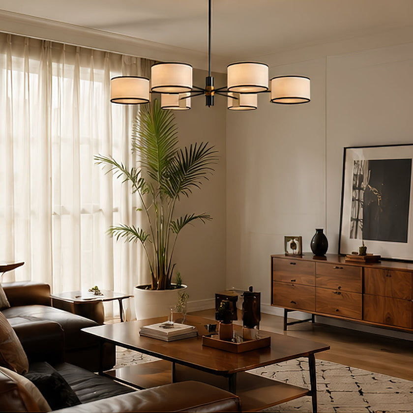 Calvrane Brass Multi-Arm Drum Chandelier