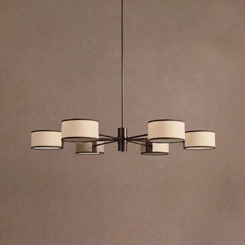 Calvrane Brass Multi-Arm Drum Chandelier