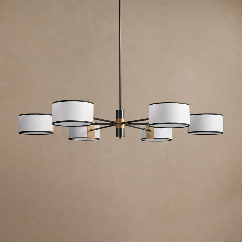 Calvrane Brass Multi-Arm Drum Chandelier