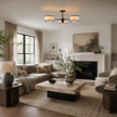 Calvrane Brass Multi-Arm Drum Ceiling Light
