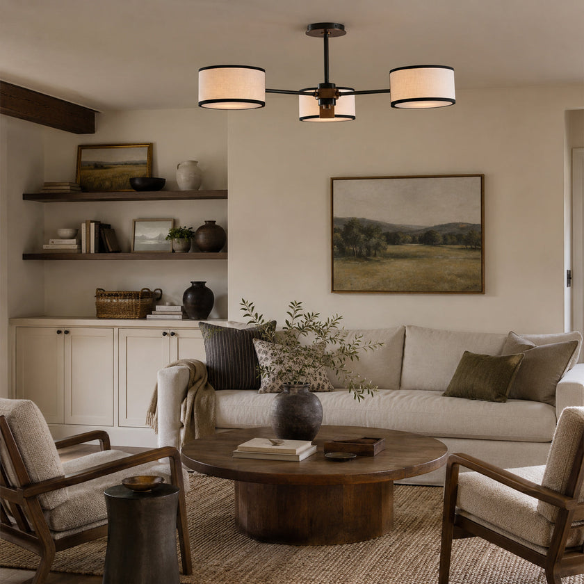 Calvrane Brass Multi-Arm Drum Ceiling Light