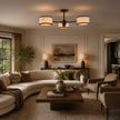 Calvrane Brass Multi-Arm Drum Ceiling Light