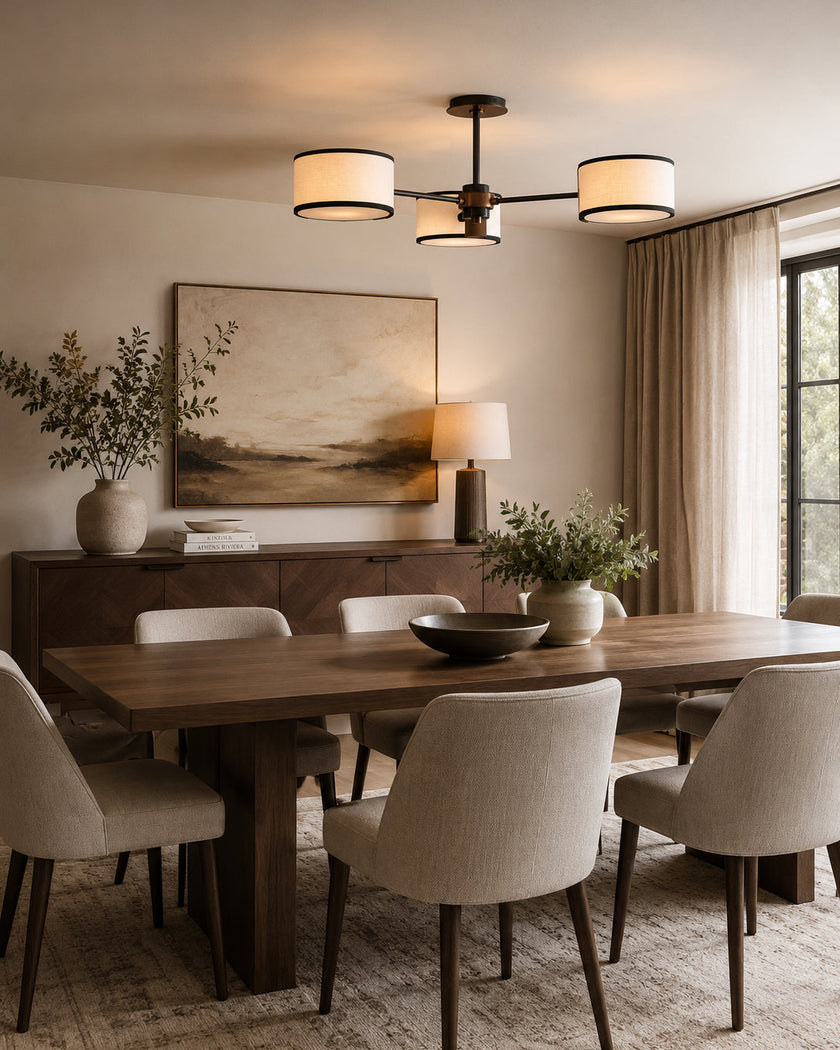 Calvrane Brass Multi-Arm Drum Ceiling Light
