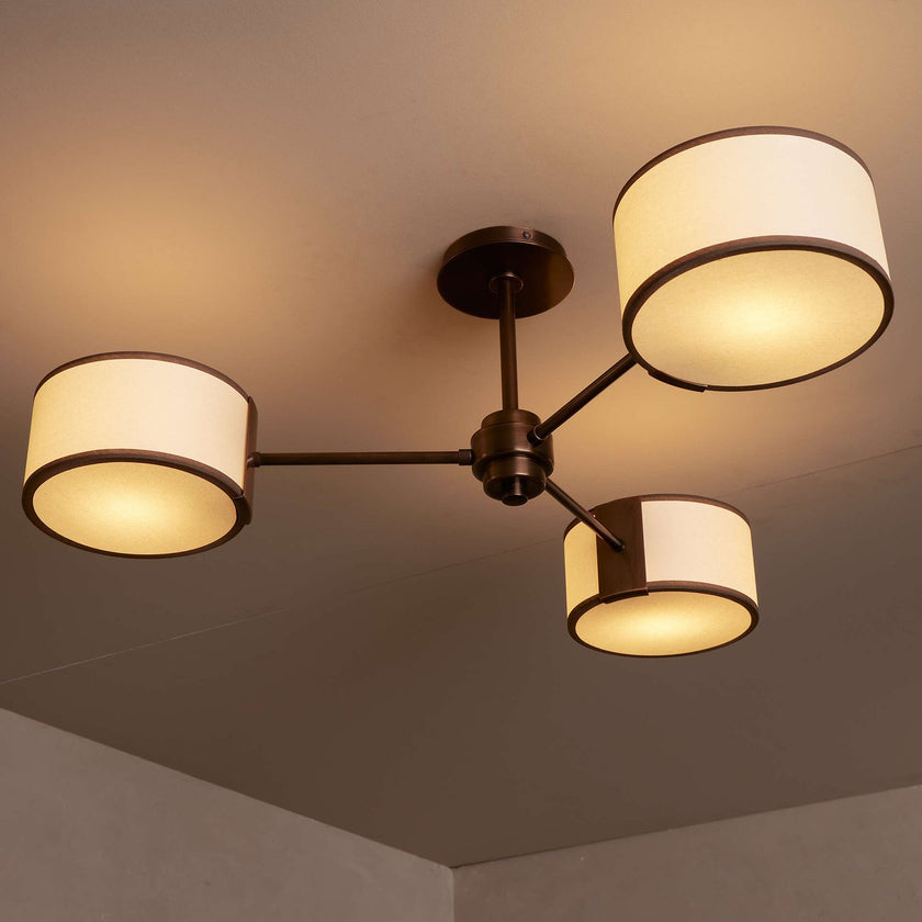 Calvrane Brass Multi-Arm Drum Ceiling Light