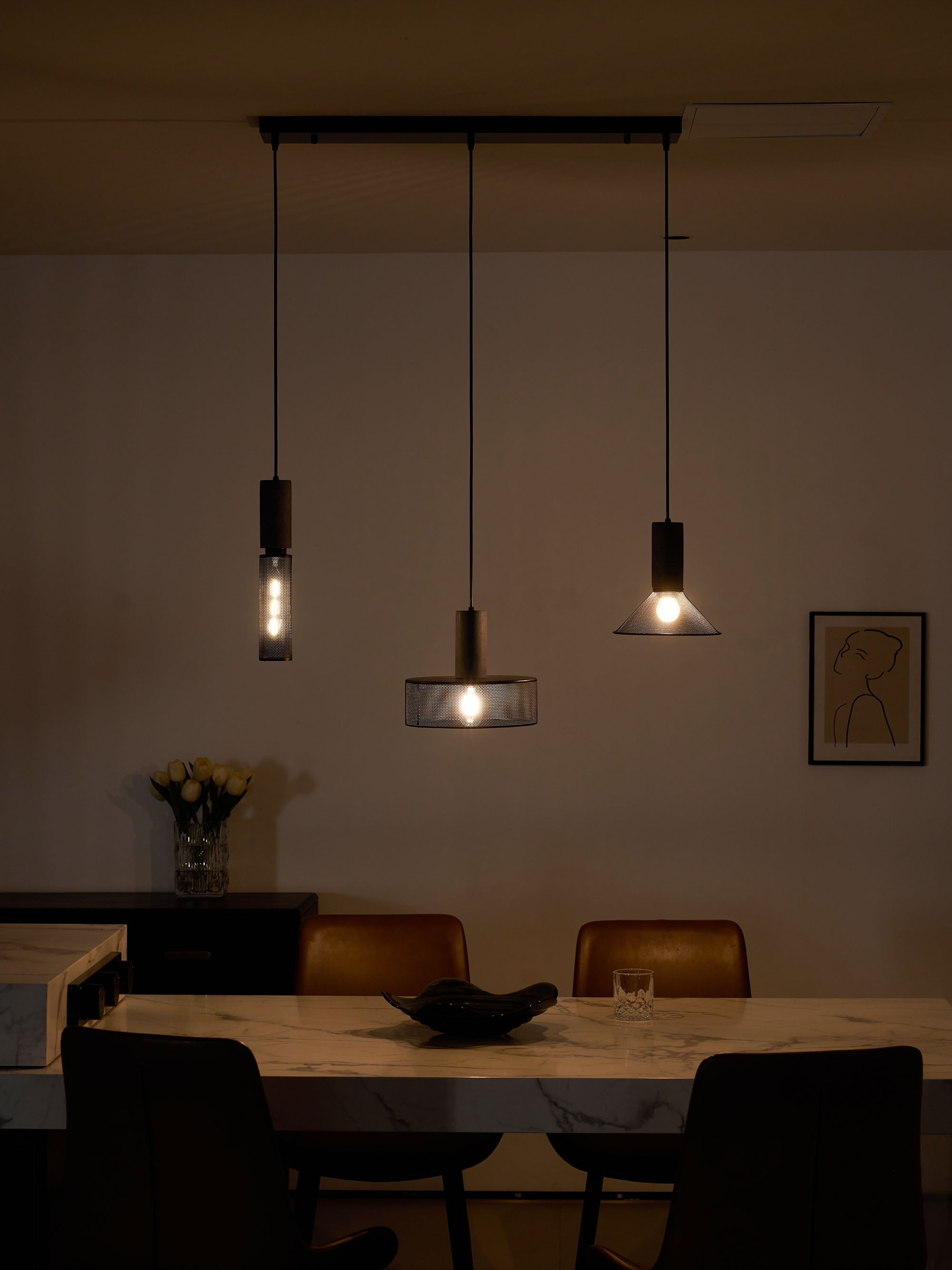 Minimalist Concrete Stone Cylinder Pendant Lamp
