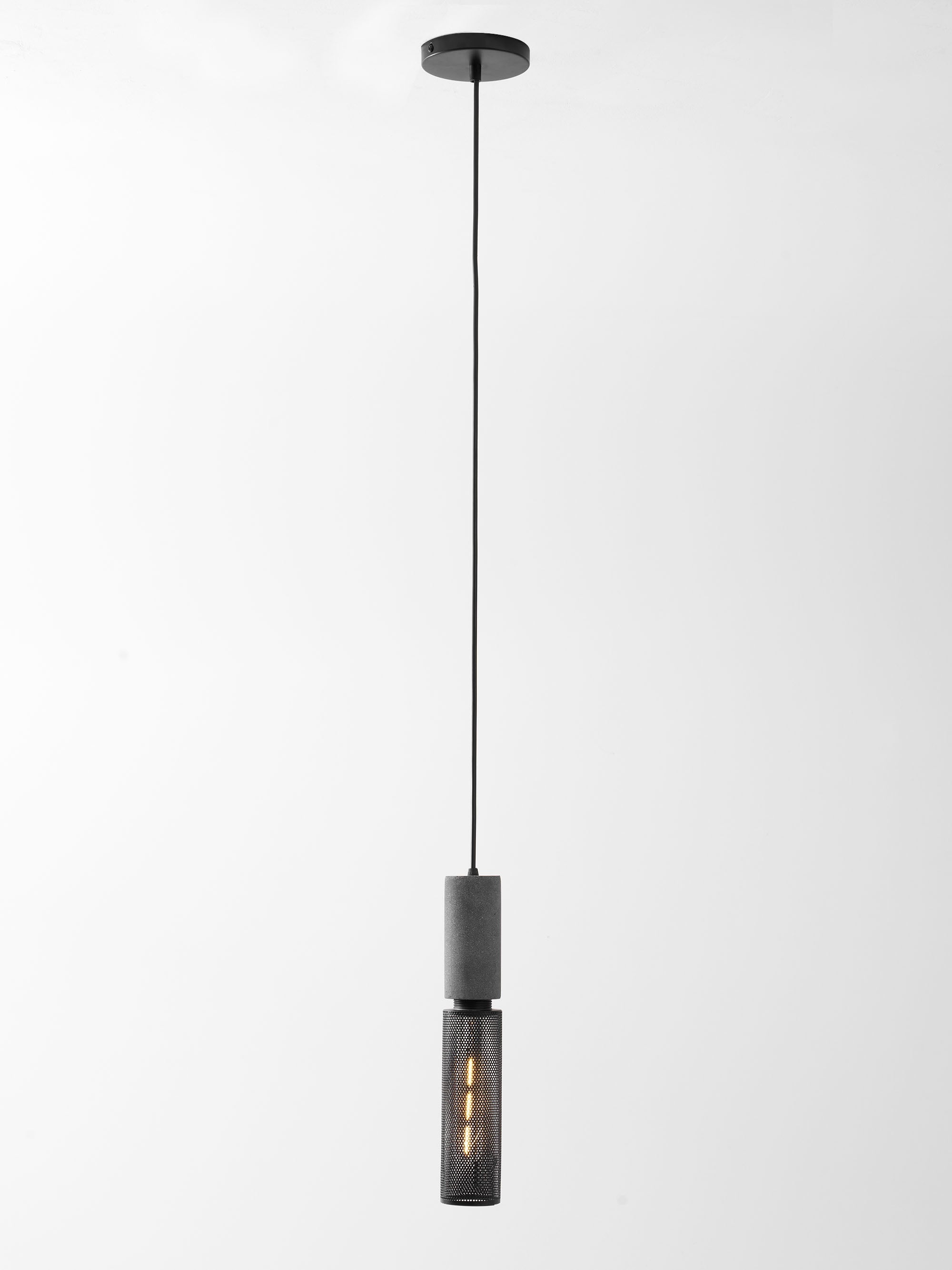 Minimalist Concrete Stone Cylinder Pendant Lamp
