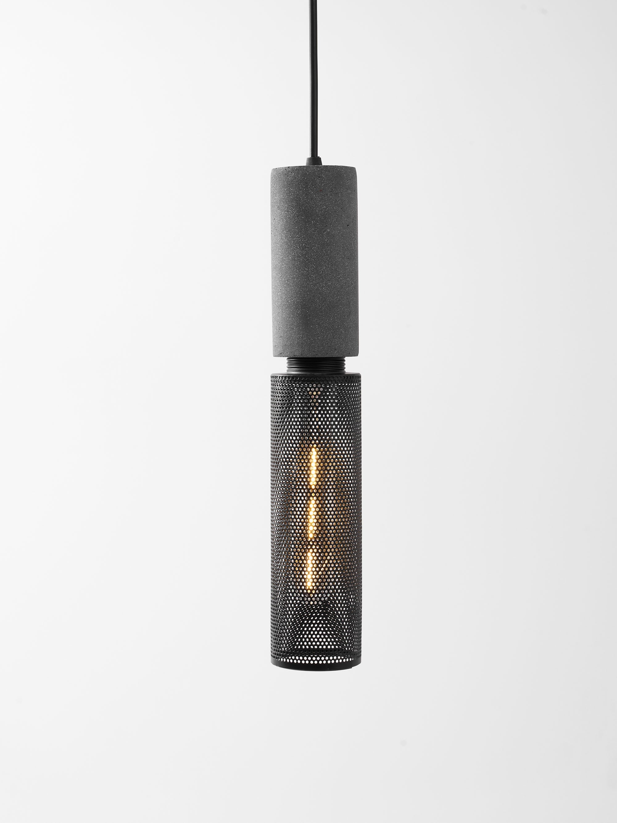 Minimalist Concrete Stone Cylinder Pendant Lamp