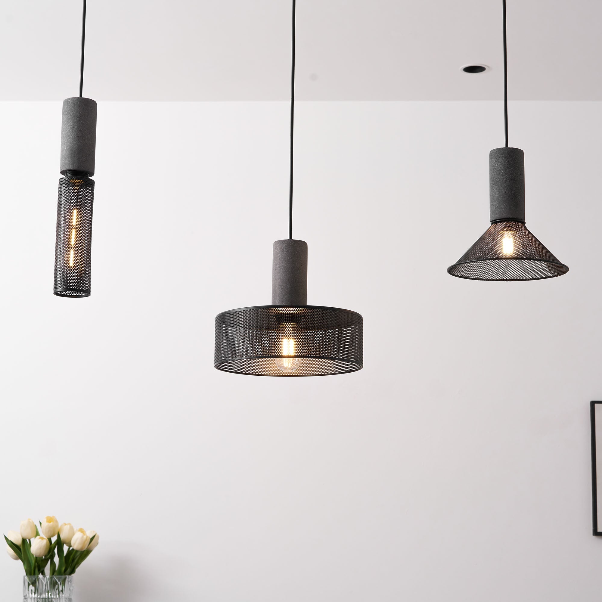 Minimalist Concrete Stone Cylinder Pendant Lamp