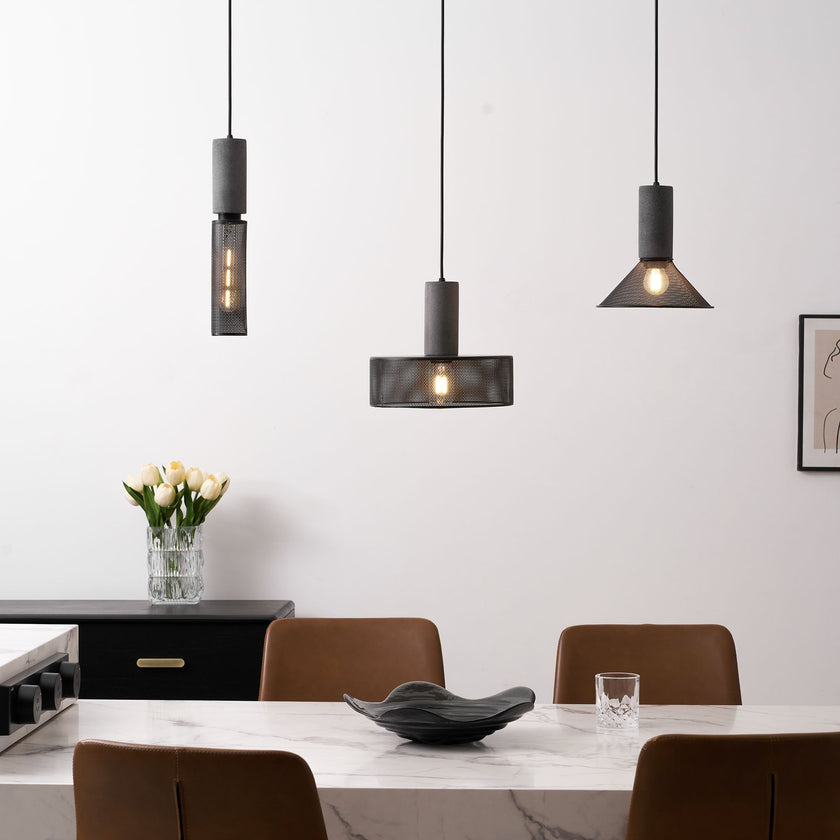 Minimalist Concrete Stone Cylinder Pendant Lamp