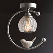 Brass Art Deco Ceramic Bird Ceiling Lamp