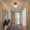 Brass Art Deco Ceramic Bird Ceiling Lamp