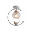 Brass Art Deco Ceramic Bird Ceiling Lamp