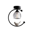 Brass Art Deco Ceramic Bird Ceiling Lamp