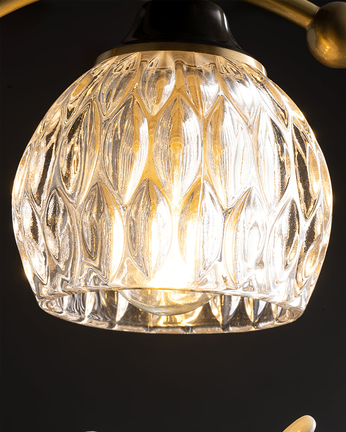 Brass Art Deco Ceramic Bird Ceiling Lamp
