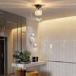 Brass Art Deco Ceramic Bird Ceiling Lamp