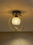 Brass Art Deco Ceramic Bird Ceiling Lamp