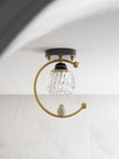 Brass Art Deco Ceramic Bird Ceiling Lamp