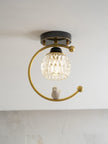 Brass Art Deco Ceramic Bird Ceiling Lamp