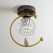 Brass Art Deco Ceramic Bird Ceiling Lamp