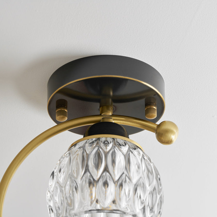 Brass Art Deco Ceramic Bird Ceiling Lamp