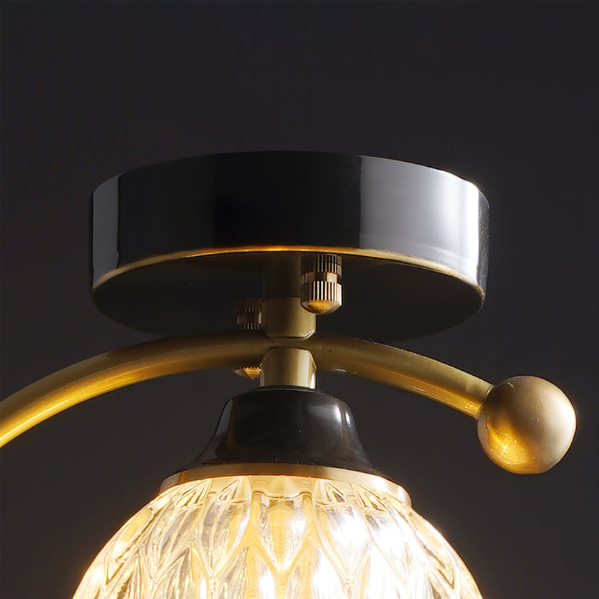 Brass Art Deco Ceramic Bird Ceiling Lamp