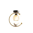 Brass Art Deco Ceramic Bird Ceiling Lamp